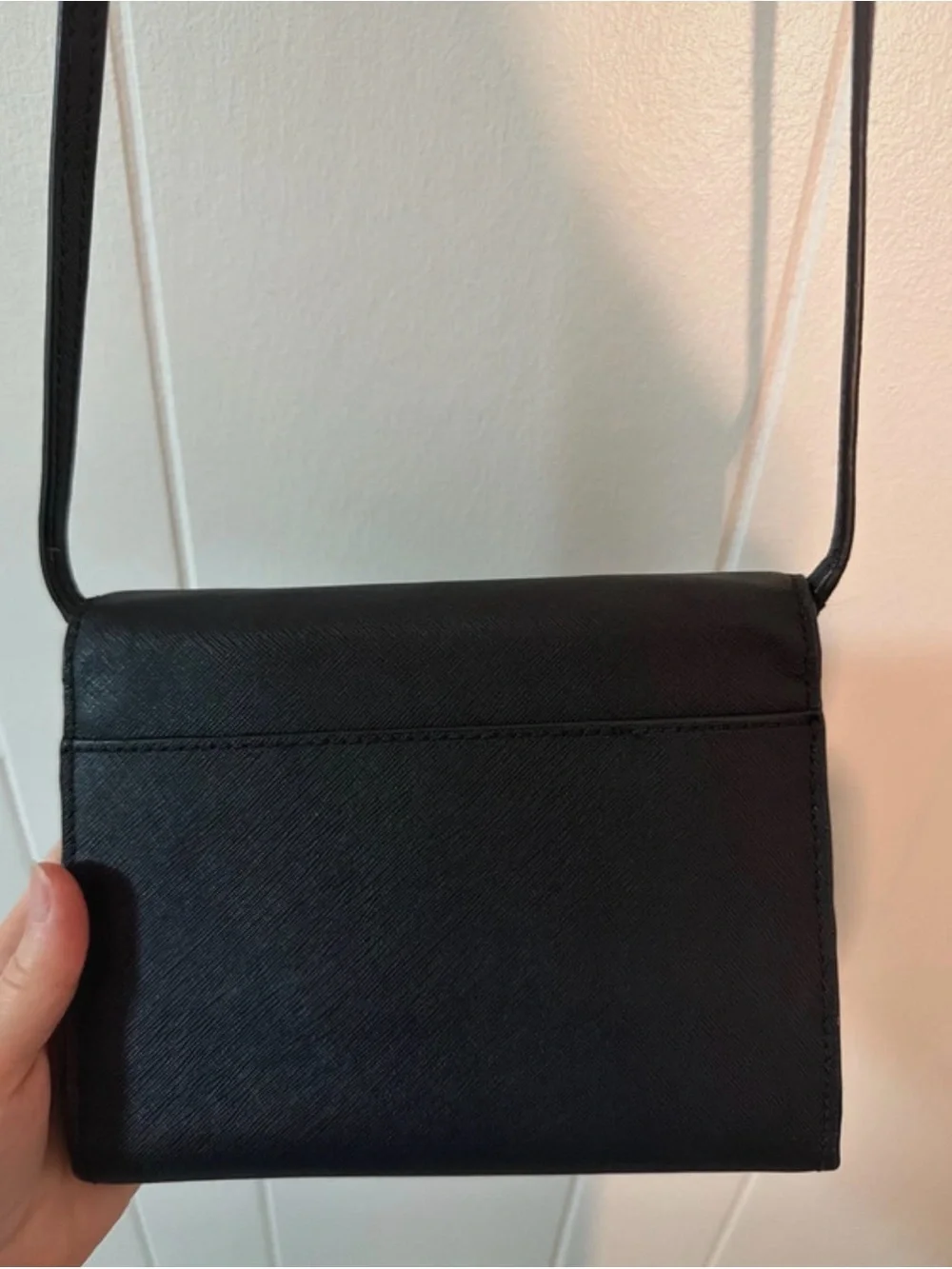 kate spade Black Saffiano Leather Crossbody with Studded Bow Detail